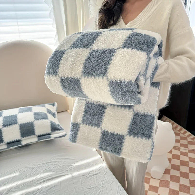 Plaid Bleu Gris – Couverture Douce et Élégante en Flanelle pour Toutes les Saisons - PlaidChaud