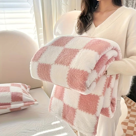 Plaid Rose et Blanc – Couverture Douce et Élégante en Flanelle pour Toutes les Saisons - PlaidChaud