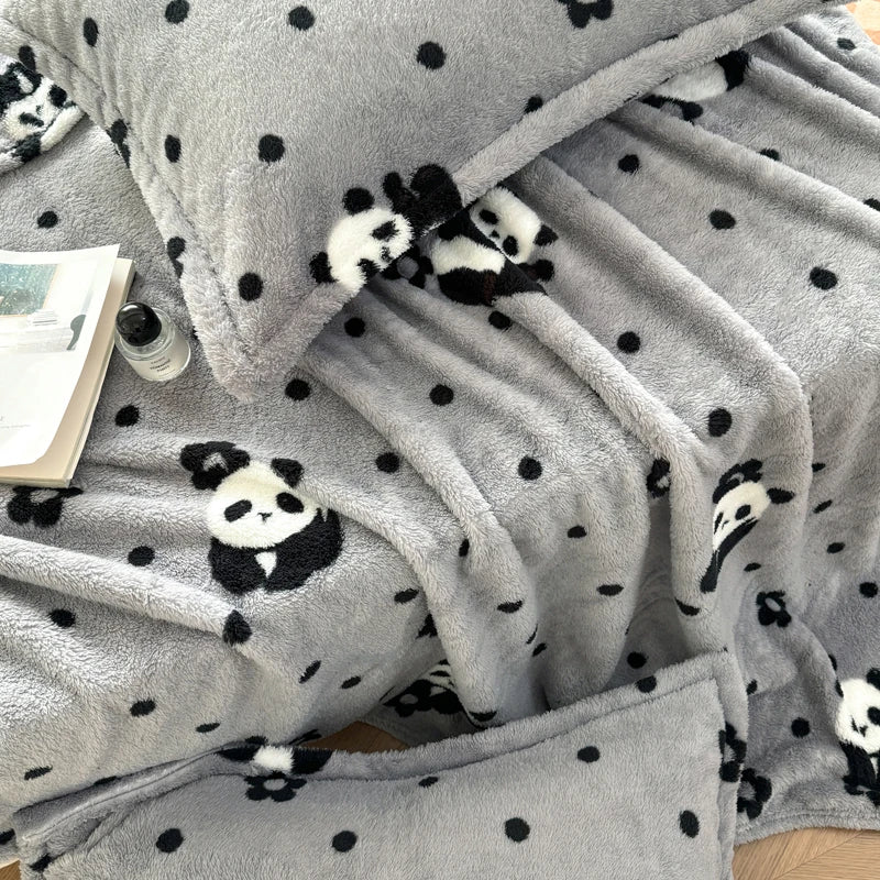 Plaid Panda – Couverture Douillette en Fausse Fourrure avec Imprimé Panda, Plaid Doux et Chaleureux pour Lit, Canapé et Salon - PlaidChaud